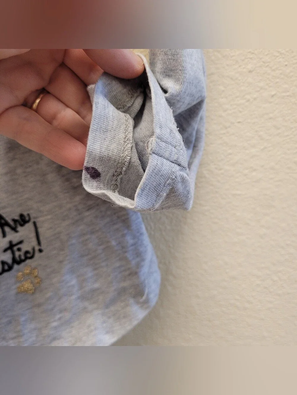 Gymboree Light Gray Long Sleeve Tee with Kitty Accents Size 6